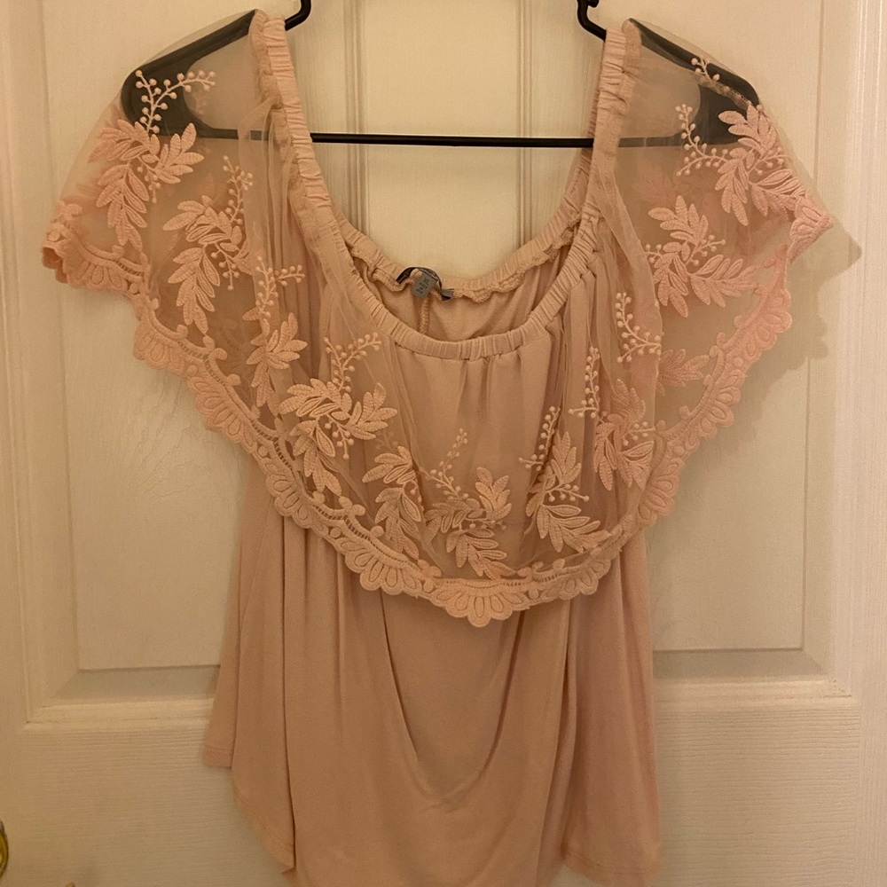 Off the shoulder blush pink Charlotte Russe tops